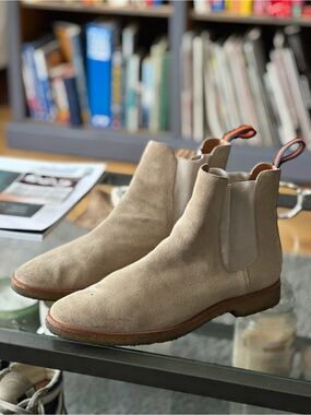 New Republic Men’s Suede Chelsea Chukka Boots in Light Tan - Size 11 US